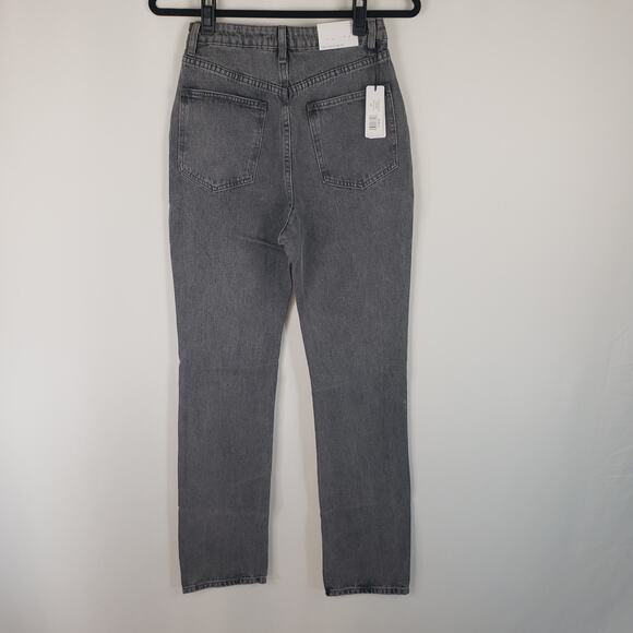 NWT WeWoreWhat The Icon Jean Rigid Denim Gray Straight Leg High Rise Jeans 27 - Picture 2 of 16